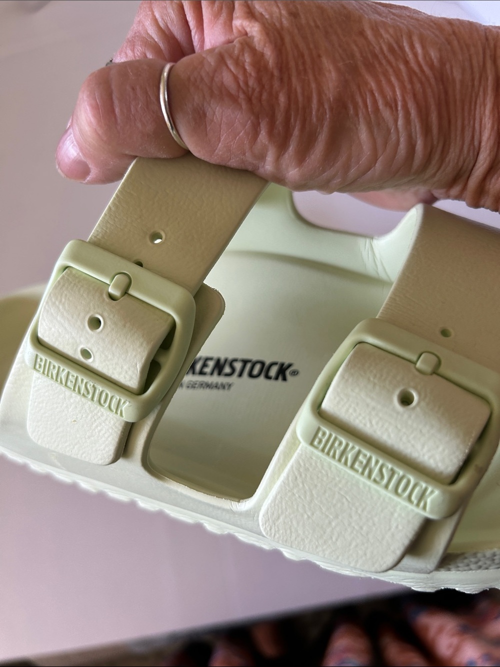 BIRKENSTOCK ARIZONA LIGHT LIME COLOR DOUBLE BUCKLE MADE IN GERMANY SZ 39 - Picture 4 of 6